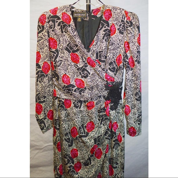 SIZE 4 ST. GILLIAN PINK & BLACK DRESS - Picture 1 of 5